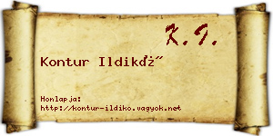Kontur Ildikó névjegykártya